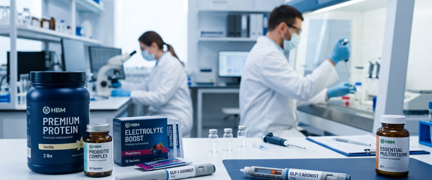 GLP-1 side effects supported by nutraceutical ingredients during medical weight loss.
