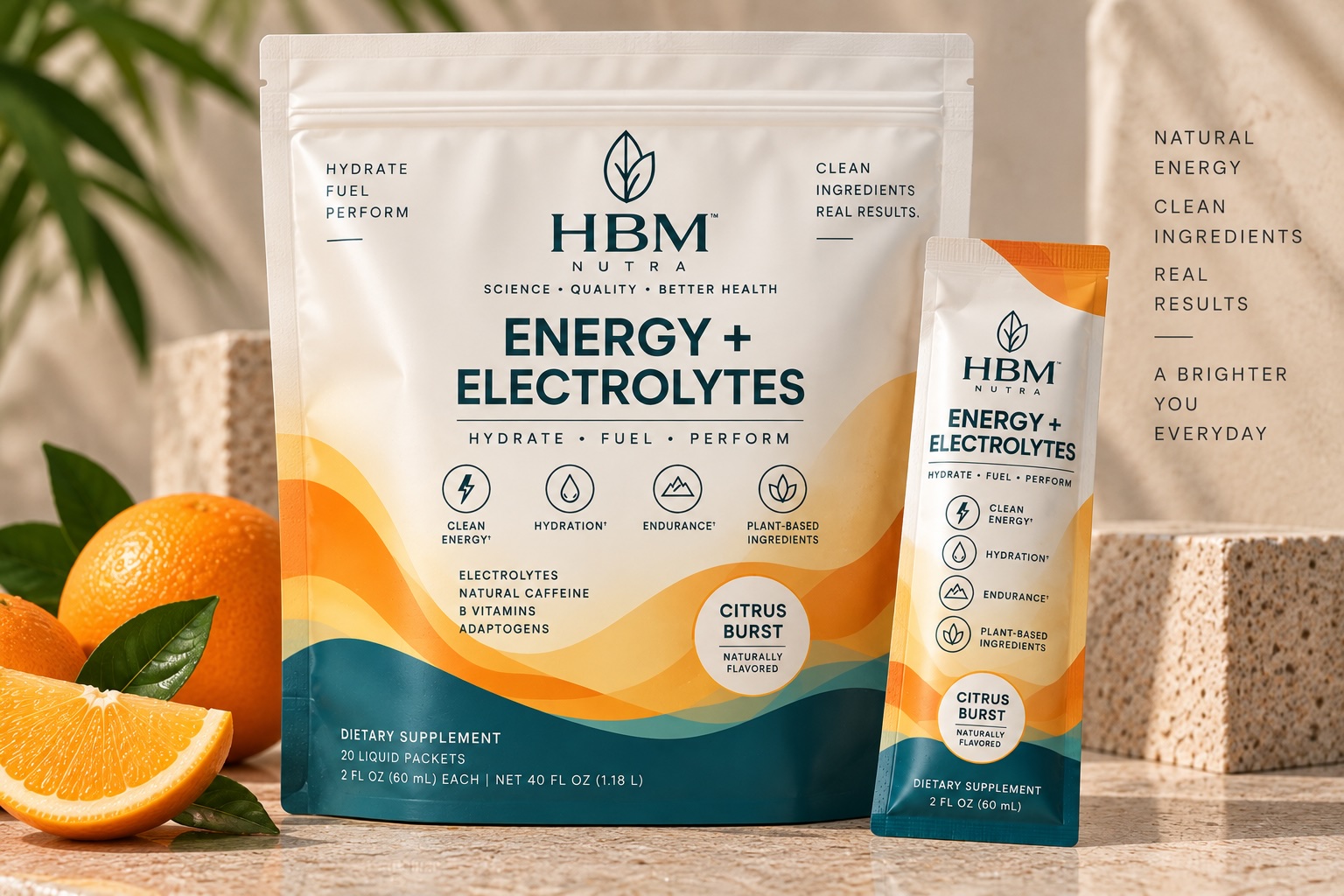 Energy and Electrolyte Shot liquid sachets