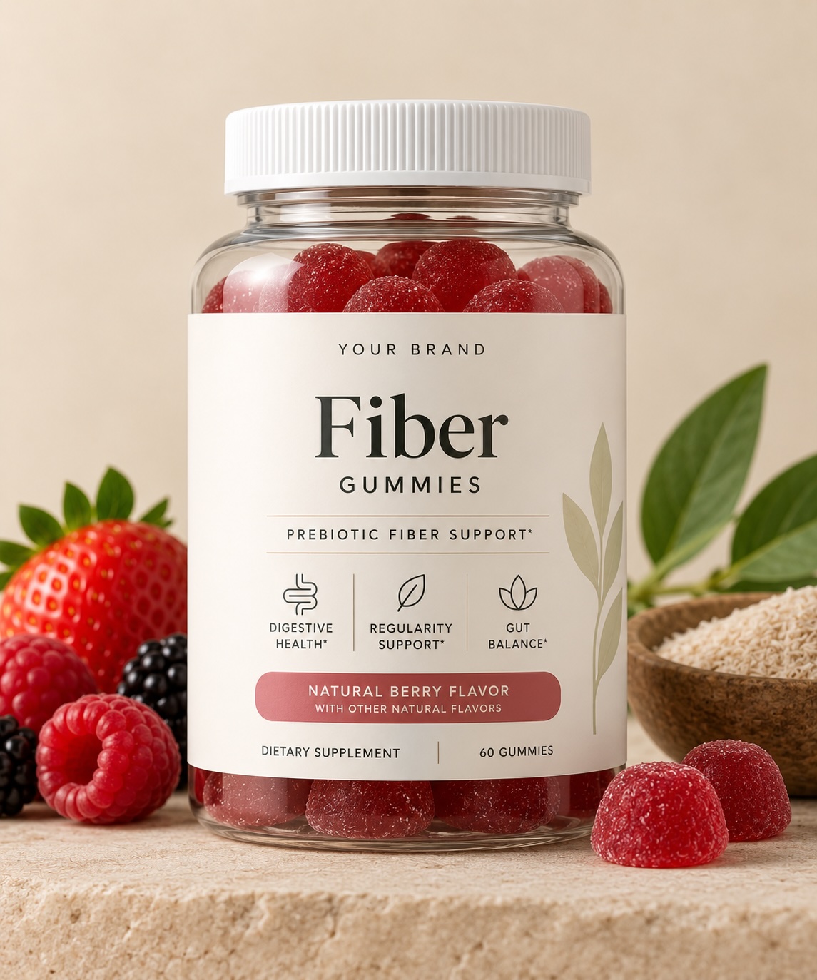 HBM Fiber Gummies red gummies